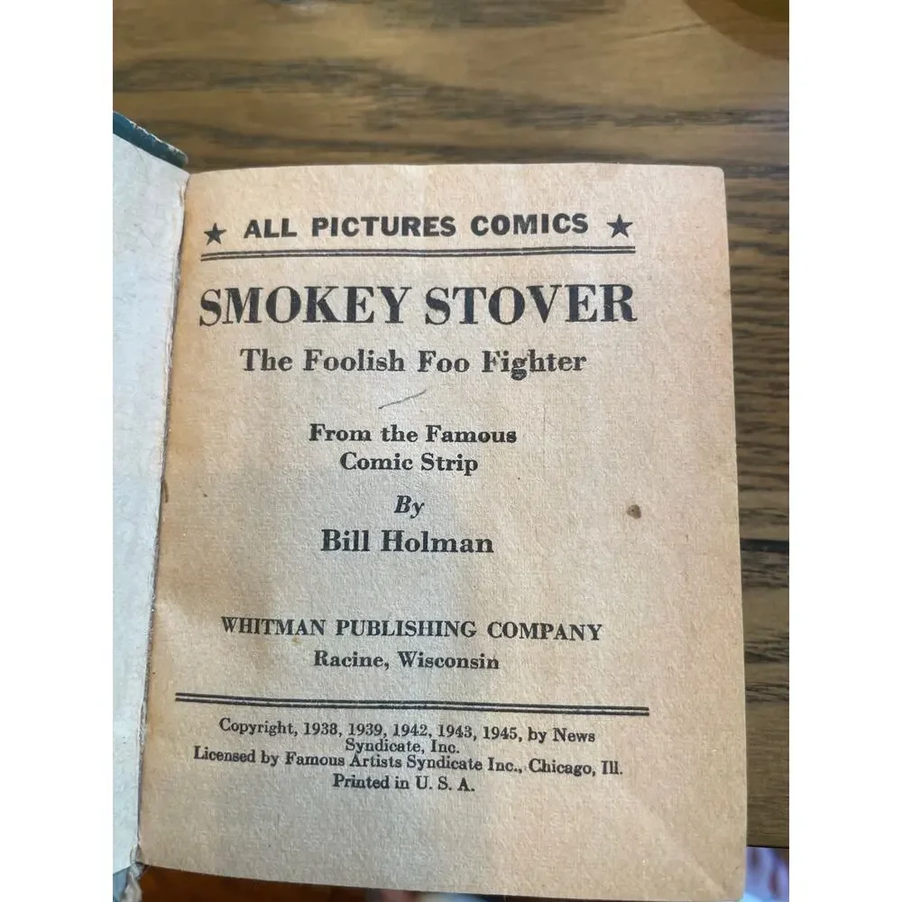 1945 Smokey Stover The Foolish Foo Fighter Bill Holman Whitman Comic Book